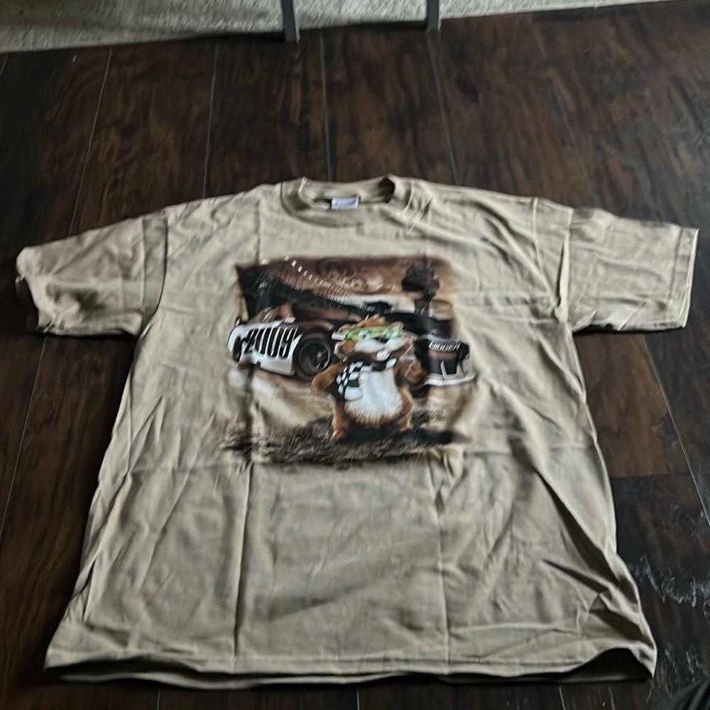 Chase‎ Authentics Men's XL T Shirt Brown Fox Sports Digger 2009 Racing NWOT
